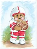 Sports Bear Football Star - Childrens Wall Art,