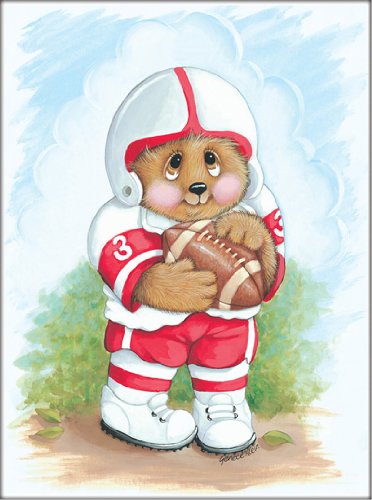 Sports Bear Football Star - Childrens Wall Art, 8 x 10