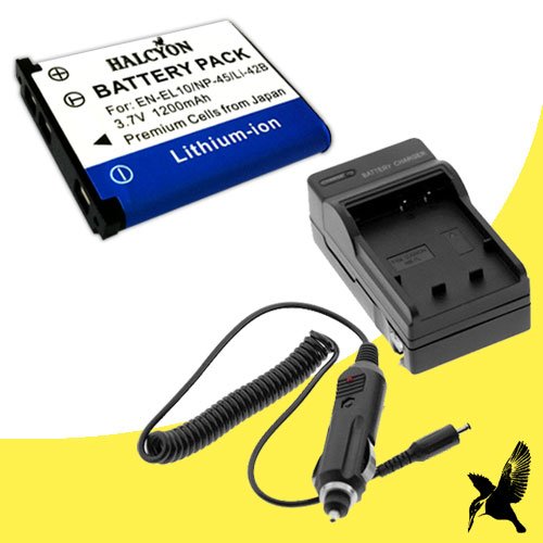 Halcyon 1200 mAH Lithium Ion Replacement Battery and Charger Kit for Fujifilm FinePix XP50 Digital Waterproof Camera and Fujifilm NP-45A