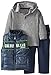 Calvin Klein Baby-Boys Infant Blue Vest with Hooded Gray Tee and Pants