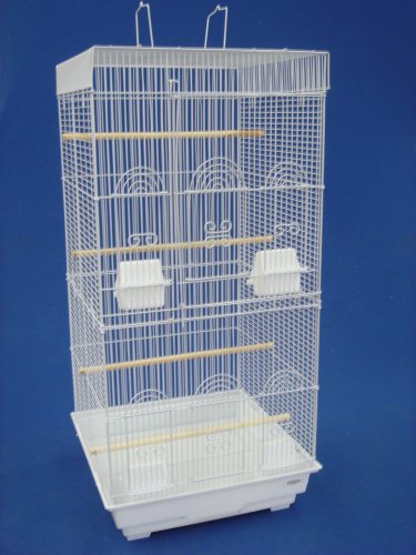 Brand New Flat Top Bird Cage 18x18x38-6924WHT