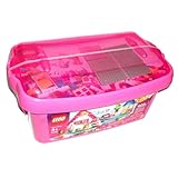 - Lego Creative Building System Set #5560 - Large Pink Brick Box with Bricks in 12 Colors, Building Plate, Door, Windows, Accessories, Horse and 1 Minifigure (Total Pieces: 402)