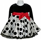 IMAGE OF Black Velvet Jumbo Dotted Dress 24M (RE H132399)