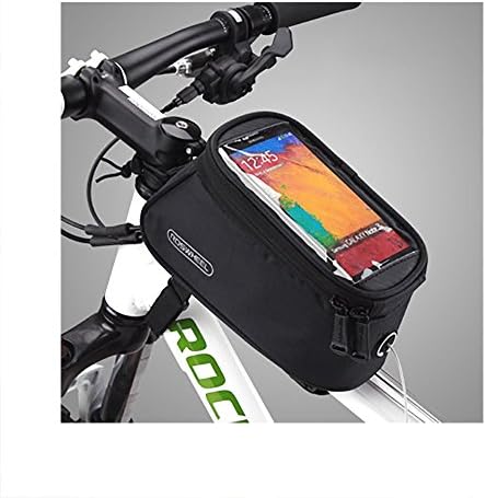 SLLY Mobile Phone Screen Touch Bike Bag Ride Bicycle Packet Pouch with Headphone Black