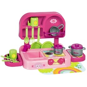 Little Toy Kitchen for Children: Barbie Pretend Play Toy Kitchen with Pots, Pans, Dishes,... by Faro