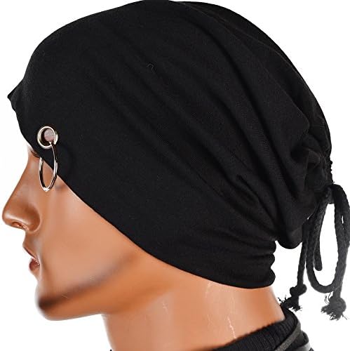 Men Ring Lacing Beanie Thin Hip-hop Skull Cap Unisex Bd