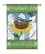 Welcome Friends Silk Reflections Garden Size Flag