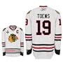 TOEWS #19 Chicago Blackhawks RBK Premier Away NHL Hockey Jersey by Reebok with 2010 Stanley Cup Finals Patch (NHLPA Certified Custom Sewn Authentic Twill)