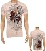 Departed Red Roses & White Flowers Front and Back Printed Cotton Adult Mens Fashion T-Shirt