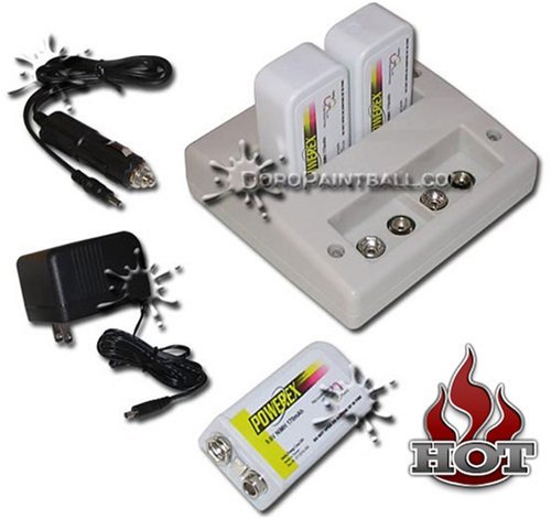 Charger Kit: PowerEx MH-C490F Stealth Two Hour 4 Bank 9V Charger w/ 3 x 9.6V batteries