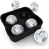 Home-Complete Ice Ball Maker Mold - 4 Whiskey Ice Balls -Premium Round Spheres Tray