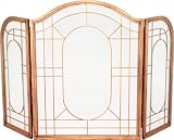 Outdoor Living : UniFlame 3 Fold Antique Copper Leaded Glass Screen