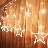 Taikang LEDカーテンライト イルミネーションライト 星型ライト 138LED 2m×1m クリスマスツリー 8種類点灯パターン 複数連結可能 コントローラ付き ウェディング/パーティー/クリ