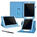 iPad Air 2 Case, Apple iPad Air 2 Leather Case, rooCASE Dual View Slim Fit Leather PU Folio Case with Smart Cover Auto Sleep / Wake Feature for Apple iPad Air 2 (iPad 6) 2014 Model, Blue