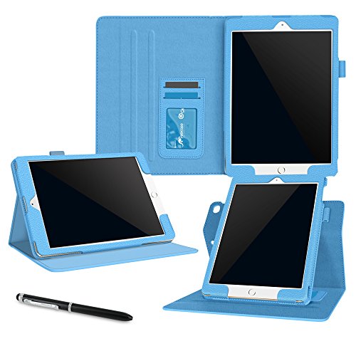 iPad Air 2 Case, Apple iPad Air 2 Leather Case, rooCASE Dual View Slim Fit Leather PU Folio Case with Smart Cover Auto Sleep / Wake Feature for Apple iPad Air 2 (iPad 6) 2014 Model, Blue