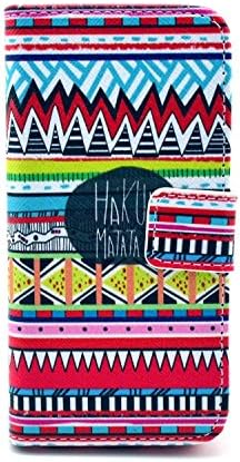 MaxMall Keep Calm and Hakuna Matata Tribal Pattern Snap On PU Leather Stand Card Wallet Case Cover For Apple iphone 5C