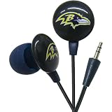 iHip NFF10200BAR NFL Baltimore Ravens Mini Ear Buds, Purple/Black