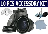 0.40X Wide Angle Fisheye Lens for CANON EOS REBEL XSI XT XTI 18-55 and NIKON D90 D80 D3000 D5000 18-55MM (Bag and rings Included) + Cleaning Kit 4 in 1 + 3 Ultra Fine Microfiber Cleaning Cloths GOJA LOGO.
