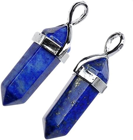 Perfectbaby 13pcs Natural Amethyst Rose Quartz Crystal Healing Point Chakra Pendants for Necklace Jewelry Making