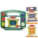 Melissa & Doug Take-Along Watercolor Set with Drawing Pad and Multi Colored Crayons Bundle
