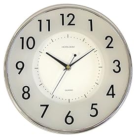 Timekeeper Products LLC 11-Inch Double Glass Round Wall Clock, Silver Rim/White Face