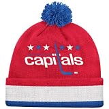 Mitchell & Ness Washington Capitals Red Vintage Jersey Stripe Cuffed Knit Beanie