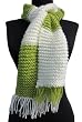 Handmade Acrylic Scarf - Green Apples in the Snow (100% Knitted By Hand)