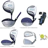 Ladies 16 Piece "IMPACT" All Graphite Full Golf Club Set w400cc Driver; Ladies Stand Bag Hybrid Irons Putter & HCs; Petite, Regular or Length;Fast Shipping