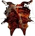 ecowhides 100% Genuine Brazilian Cowhide Rug - Dark Brown Brindle - Luxury Cowskin Cow Hide Leather Area Rug Home Decor (Large) 6 x 6 ft
