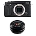 Fujifilm X-E1 Digital Camera Body, Black - Bundle - with Fujifilm XF 18mm (27mm) F/2.0 Lens