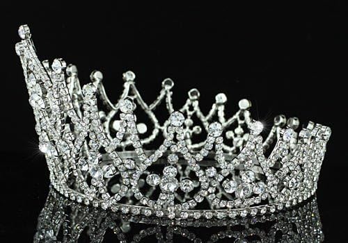 Bridal Large Pageant Tall Tiara Crown use Swarovski Crystal