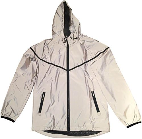 BrightLuz High Visibility Super Reflective Hooded Cycling Running Jacket (XX-Large)