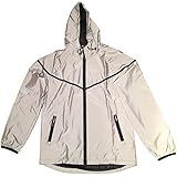 BrightLuz High Visibility Super Reflective Hooded Cycling Running Jacket