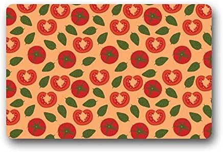Our Iris ,/;-Best Red Tomatoe Pattern Door Mat Washable Doormat Mat 23.6(L) x 15.7(W)