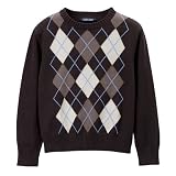 Boys' Cherokee  Argyle Crew Neck Sweater - French Roast