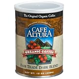 Cafe Altura Organic Coffee Fair Trade Dark Blend Ground 12 Ounce Can  Pack of 3 