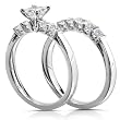 7/8ct TW Princess Diamond Bridal Set in 14k White Gold