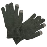 Gray Men's Texting Touch Screen Acrylic Knit Gloves
