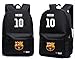 Leplay Fc Barcelona Messi #10 Backpack Schoolbag Soccer World (Black)