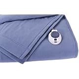 Soft Heat Luxury Micro-Fleece Low-Voltage Electric Heated Full Size Blanket, Slate Blue