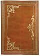 Luigi Gold Embossed Genuine Italian Leather Refillable Journal, Lined Pages, 6x8", Gift Boxed, Tan