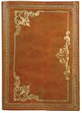 Luigi Gold Embossed Genuine Italian Leather Refillable Journal, Lined Pages, 6x8", Gift Boxed, Tan