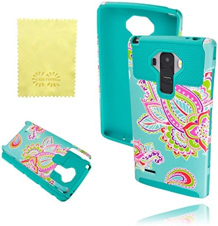 LG G Stylo/LG G Stylus/LS770 Case, CQSTORE(TM)Paisley Flower Slim Fit Hybrid Case Heavy Duty High Impact Case (Blue)
