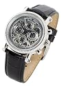 Burgmeister Dijon BM135-112 Herren Automatik Uhr Edelstahl silber/skelettiert Datum/Tag/Monat/24h Leder schwarz