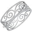 14K White Gold Diamond Bangle Bracelet - 5.12 Ct.