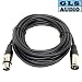 Balanced Cables - GLS Audio 25ft Mic Cable Patch Cords - XLR Male to XLR Female Black Microphone Cables - 25' Balanced Mike Snake Cord - SINGLE