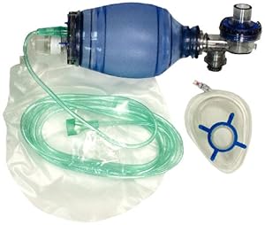 Dynarex Manual Pulmonary Resuscitator with Pediatric Mask and Reservoir Bag, 6 Count