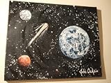 THE FINAL FRONTIER ART GALLERY PRESENTS AN OUTER SPACE MODERN ART PAINTING ENTITLED: INTERSTELLAR HARMONY