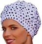 Fashy Damen Duschhaube, wei� mit schwarzen punkten, 3612
