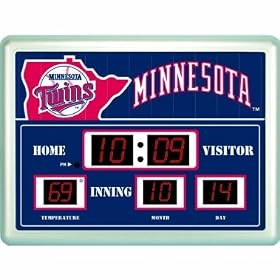 Minnesota Twins Scoreboard Clock Thermometer NFL Football Fan Shop Sports Team Merchandise